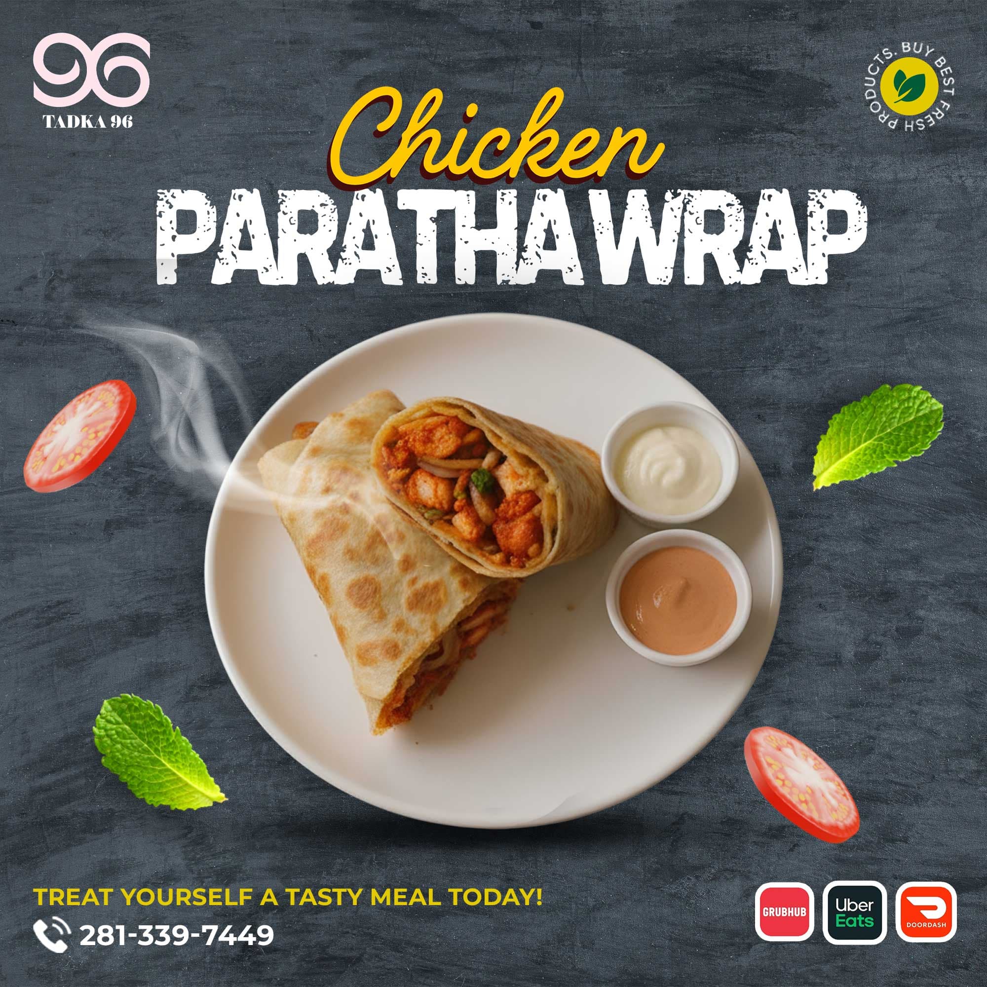 Chicken Tikka Wrap — Tadka 96 Indian Fusion